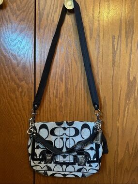 Coach Black & White Signature Canvas Crossbody
